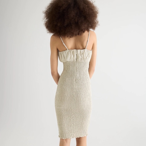 J.Crew Smocked Linen Dress - Picture 9 of 10